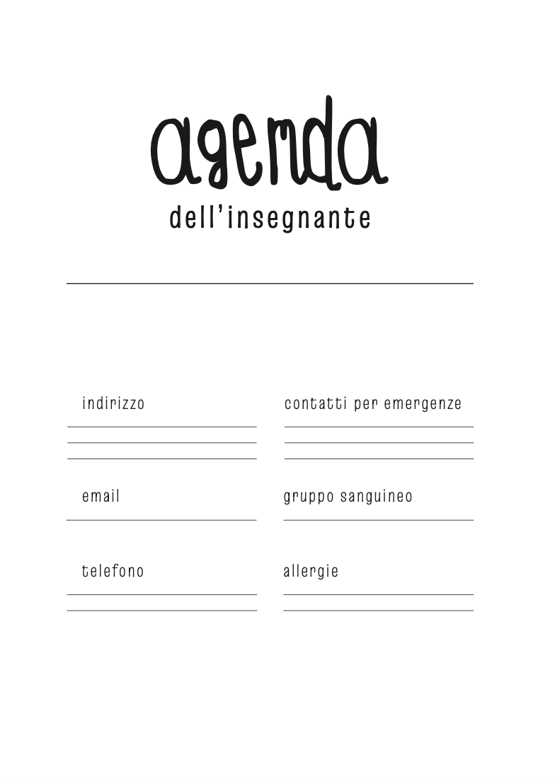 Maxi Agenda dell'insegnante, Pianificatore Docenti, perpetua, da datare a mano
