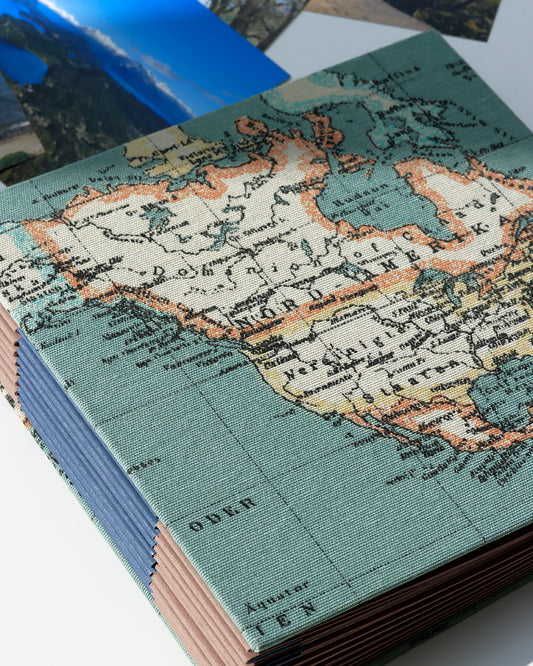 Album medio fotografia quadrato | rilegatura australiana | mappamondo