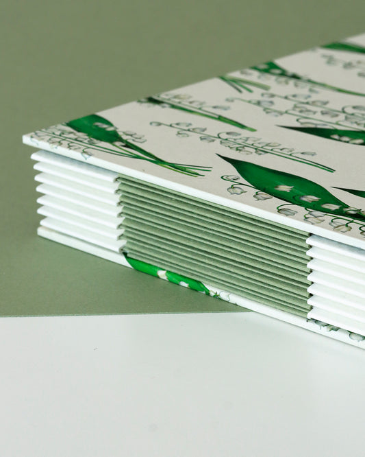 Quaderno A5 botanico Acquarello e Collage Mughetti