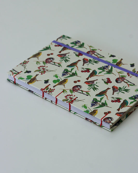 Quaderno Appunti, Formato A5, Algacarta, Uccellini con elastico e busta