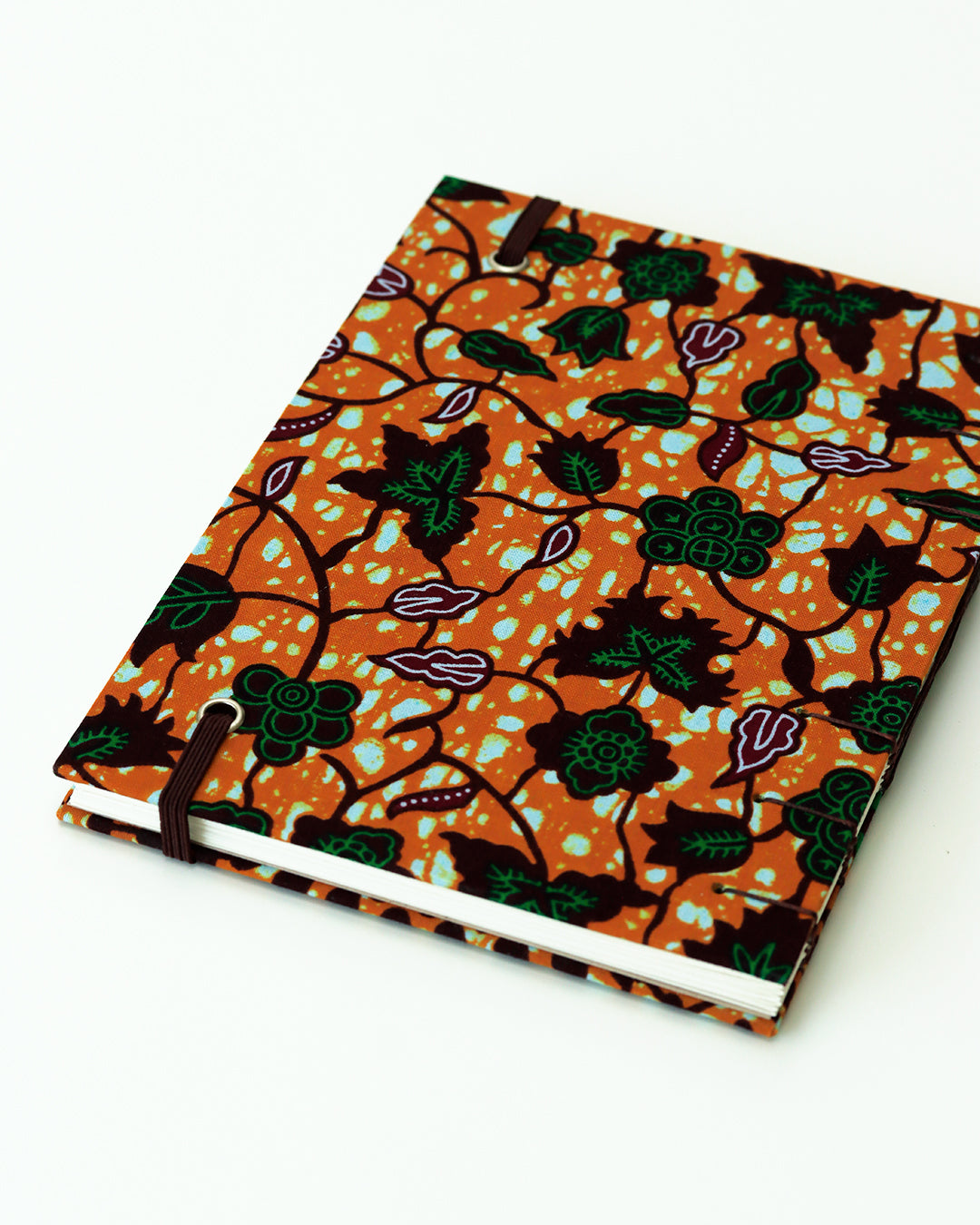 Quaderno A5 wax africano cerchio verde (elastico e busta)