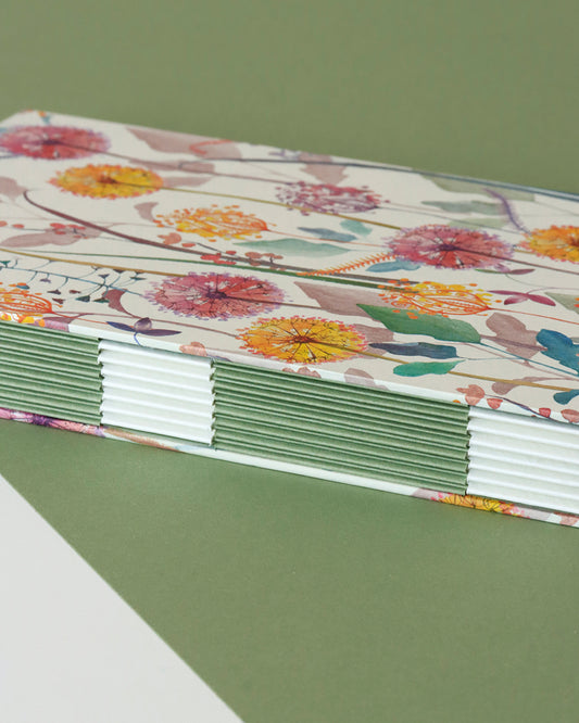 Quaderno botanico A5 Acquarello e Collage Soffioni e borse del pastore