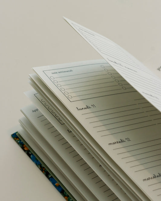 Agenda 2026 fiori gialli e blu (dorso arrotondato con elastico)