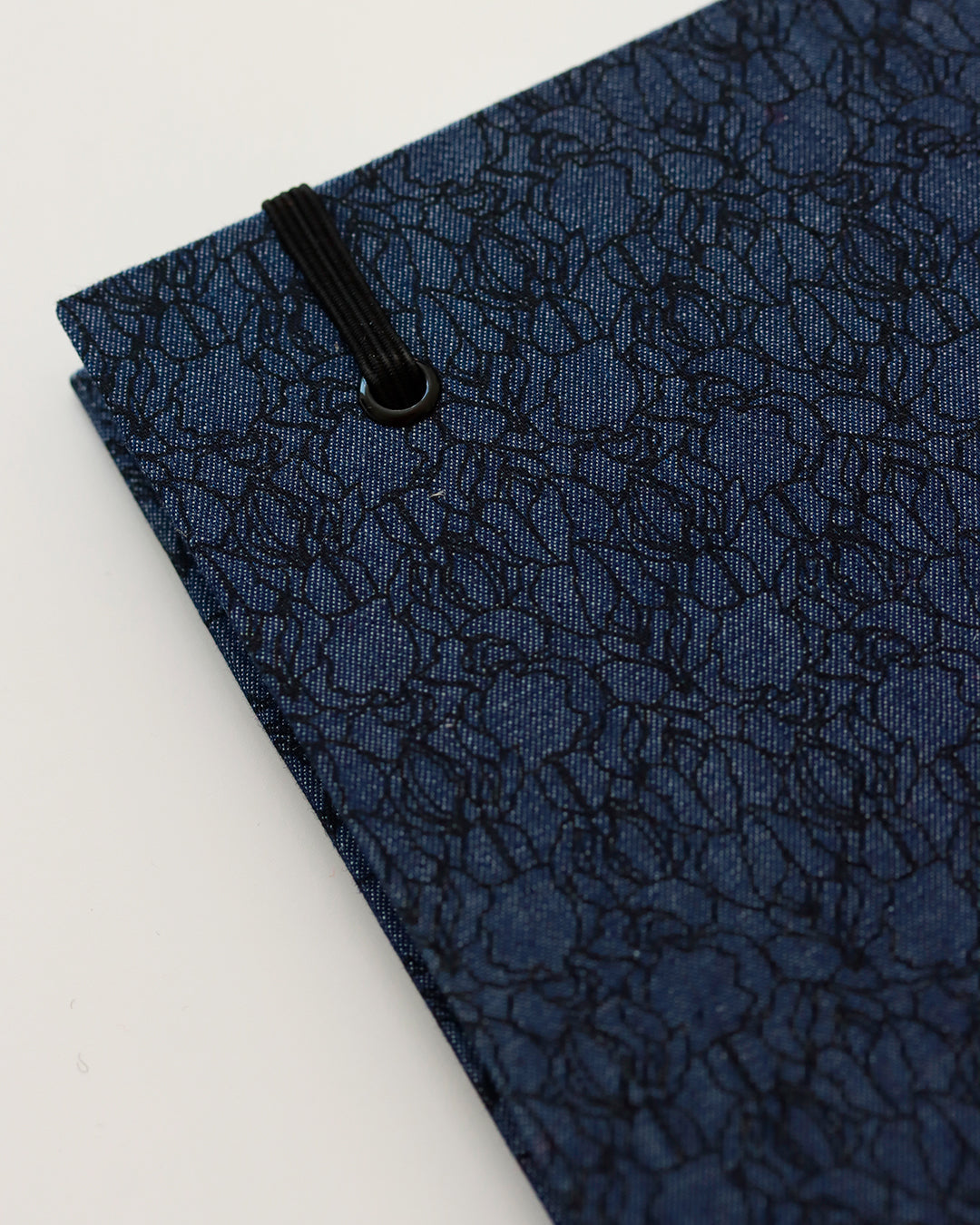 Agenda tascabile perpetua A6, fiori ricamati su jeans