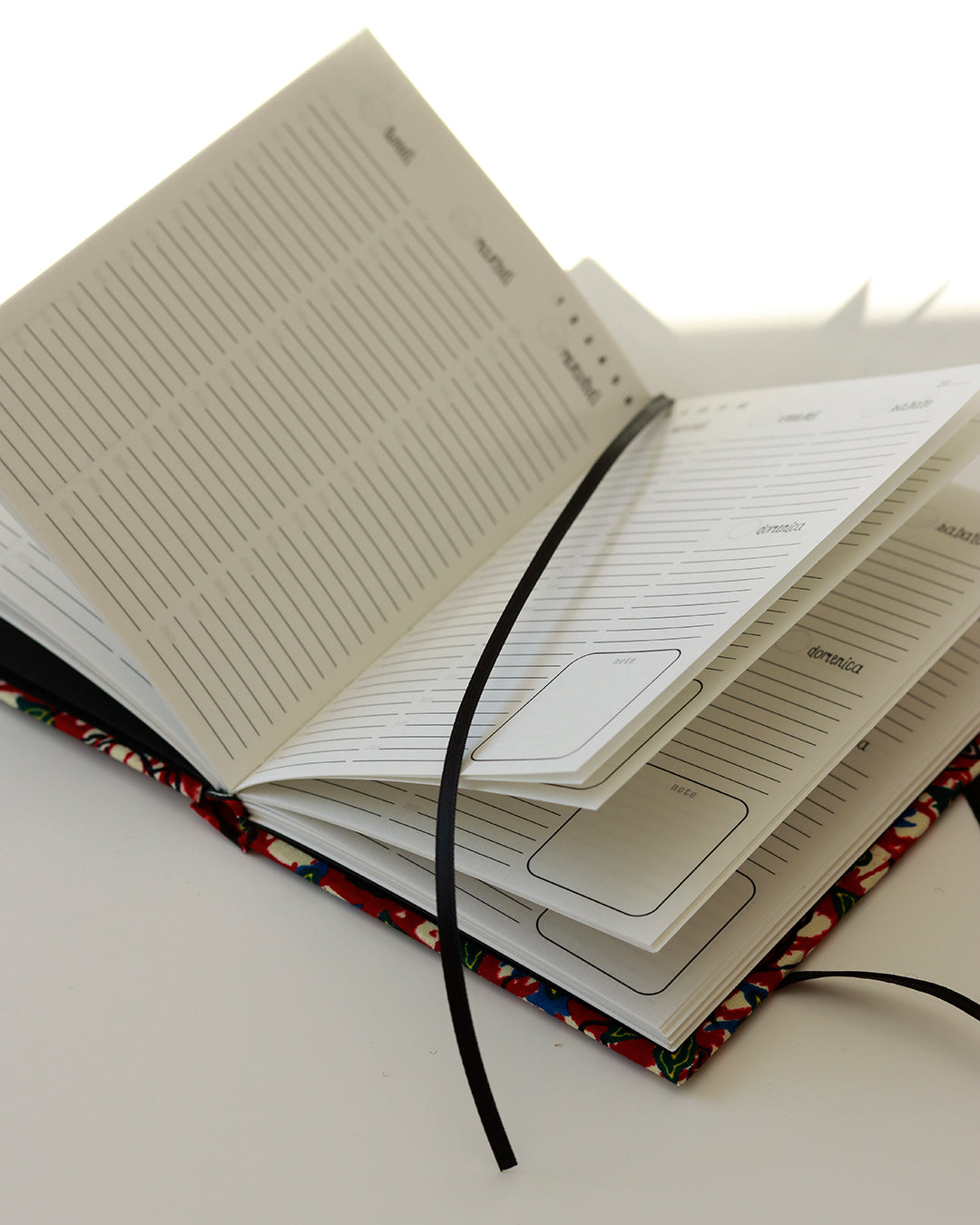 Agenda tascabile perpetua A6, floreale bordeaux wax africano