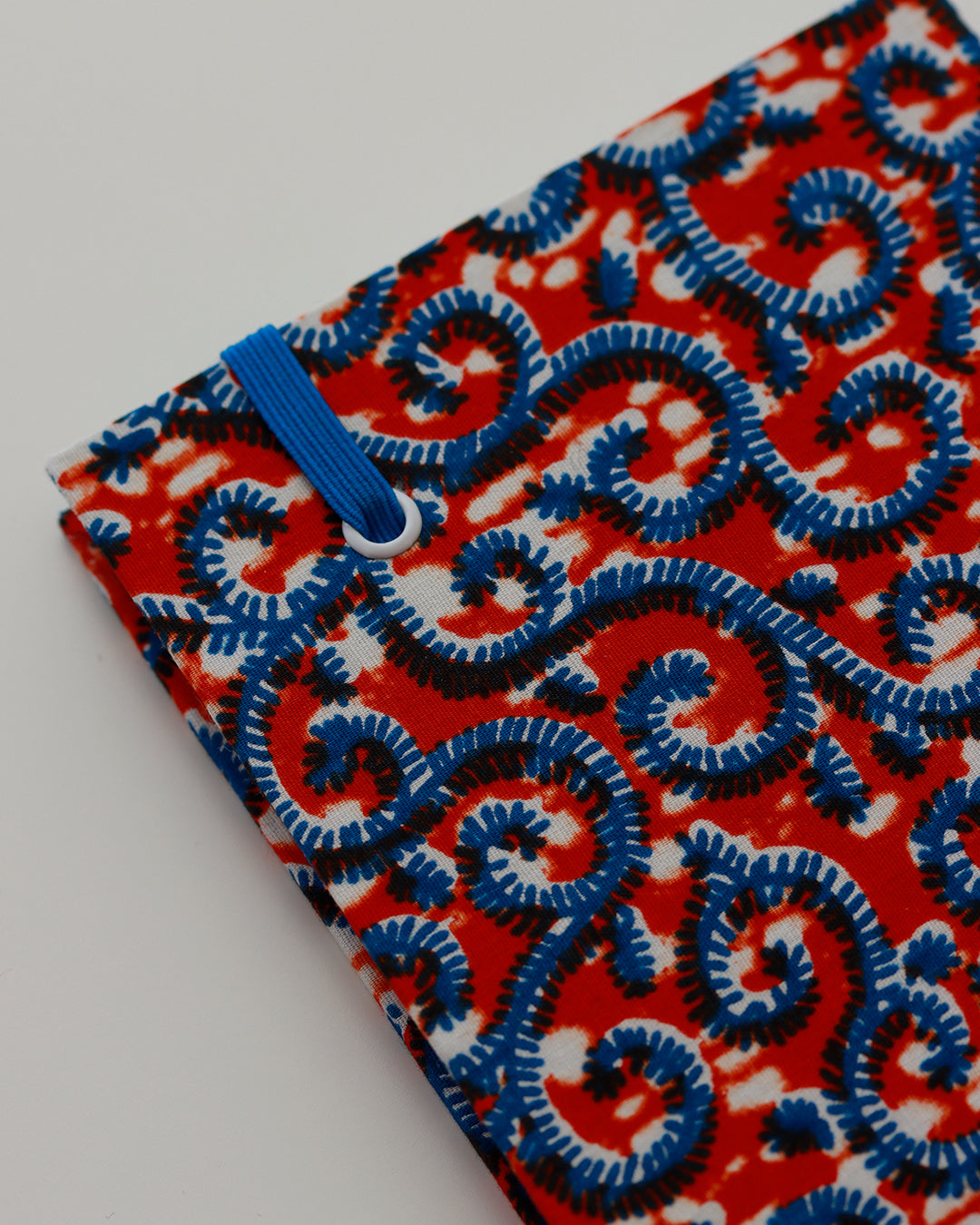Agenda tascabile perpetua A6, wax africano arancione e blu