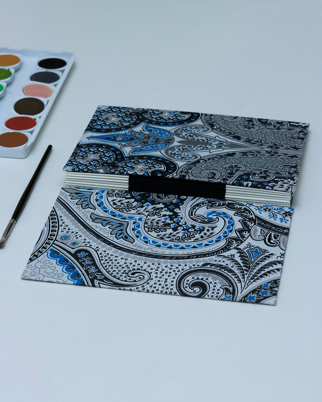 Quaderno Acquarello (Fabriano 1264, 25% cotone) arabesque Marocco grigio e azzurro