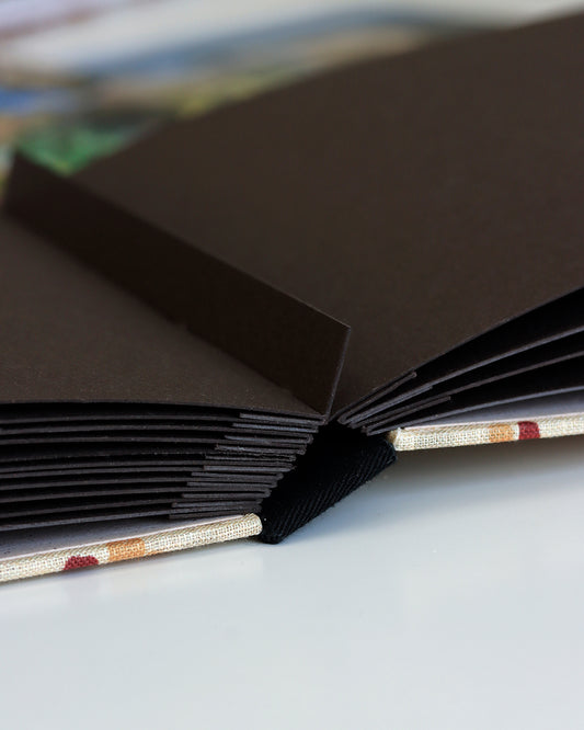 Album medio fotografia orizzontale, rilegatura crisscross, pois salmone