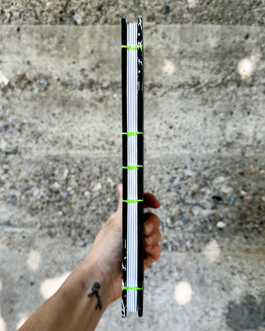 Quaderno disegno mixed media bandana antarcite e lime