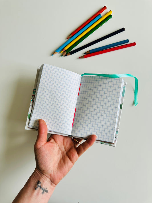 Quaderno tascabile | diario dei segreti (a quadretti) | rilegatura francese cartonata | lama
