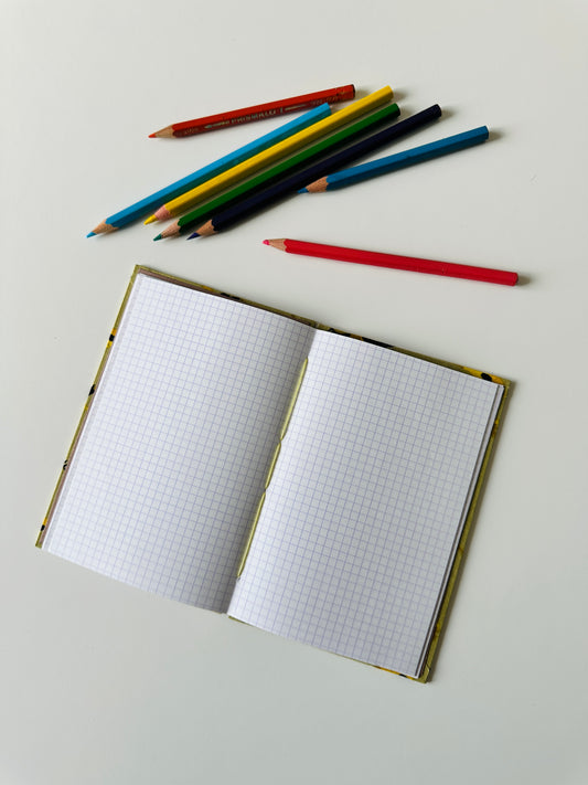 Quaderno tascabile | diario dei segreti (a quadretti) | rilegatura copta | dinosauri