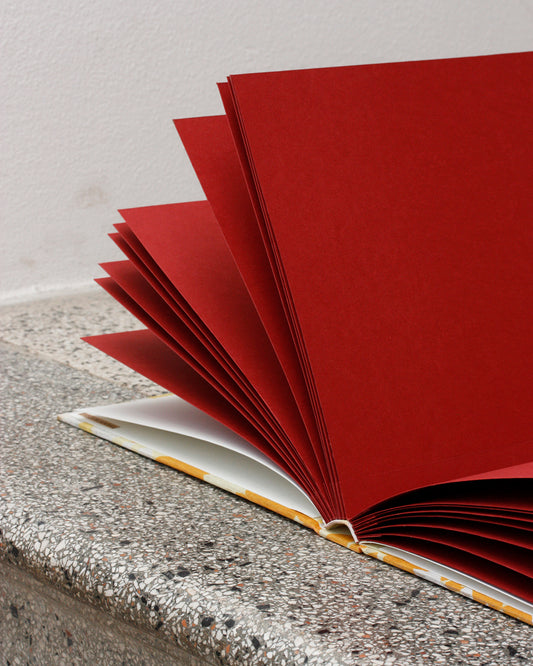 Album grande fotografia | pagine di guardia divise | floreale giallo e arancione