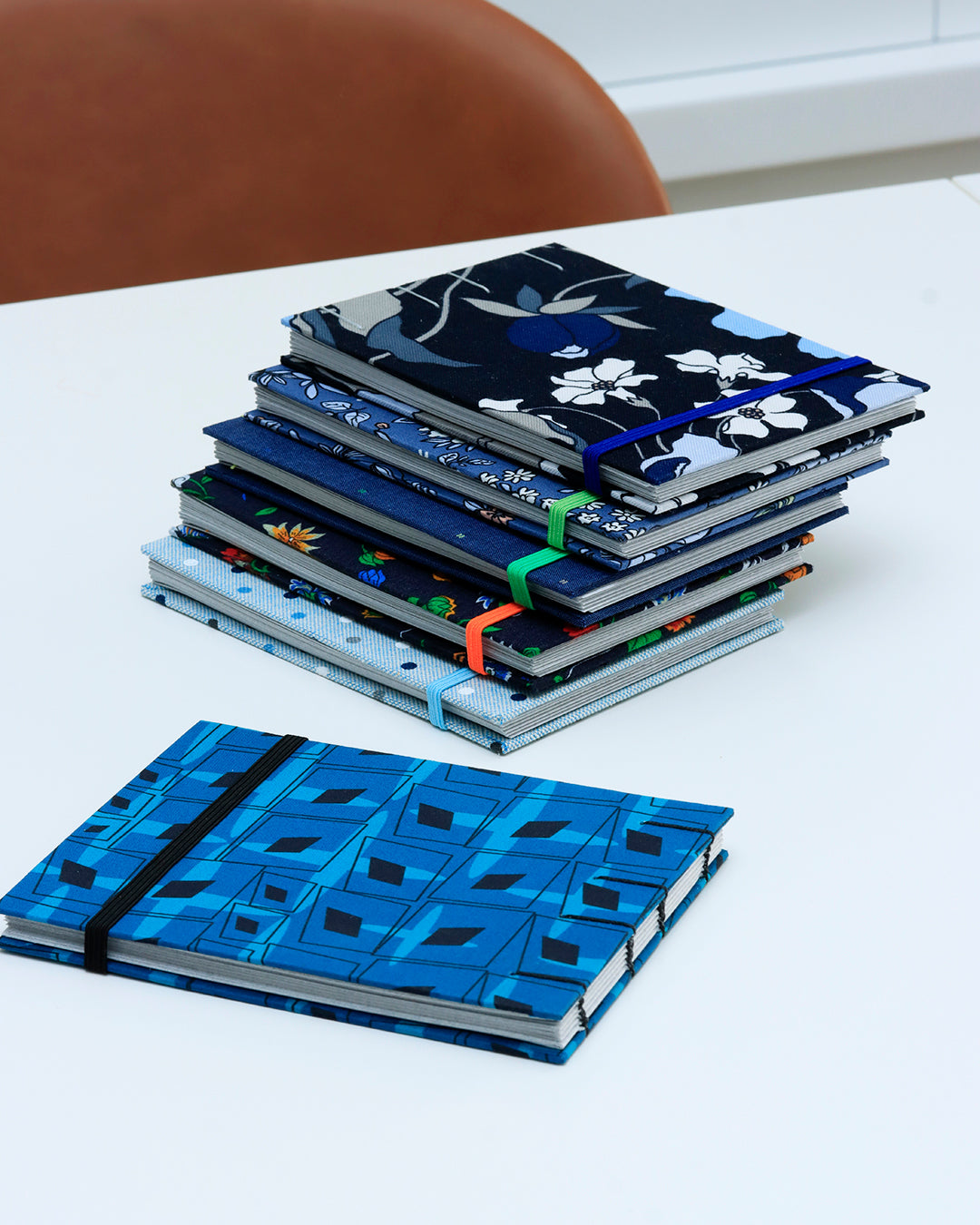 Quaderni tascabili Refashion blu (elastico)