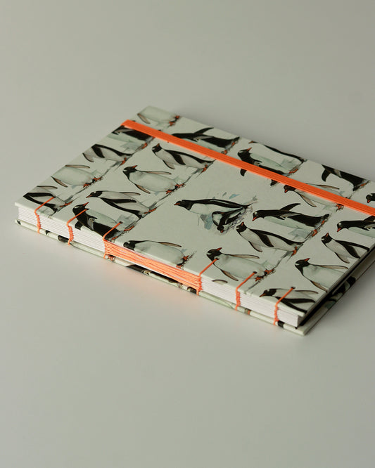 Quaderno Appunti, Formato A5, Algacarta, Pinguini (con elastico e busta)