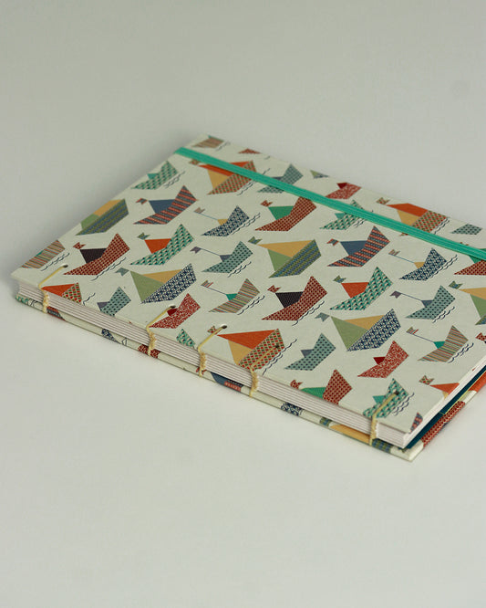 Quaderno Appunti, Formato A5, Algacarta, Barchette (con elastico e busta)
