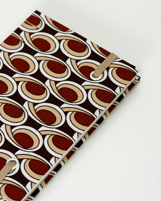 Agendina 2026 motivi astratti geomettrici marroni (copta con elastico e busta)