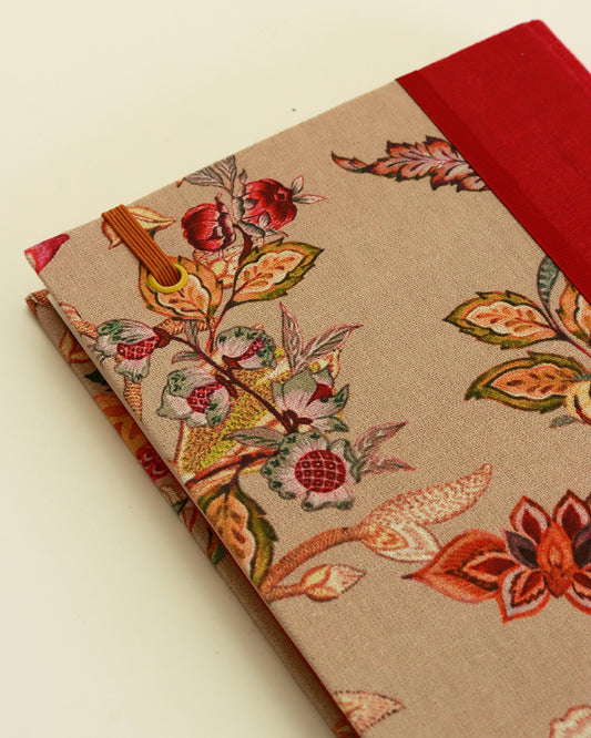 Agenda 2026 floreale arabesca marrone (dorso arrotondato con elastico e busta)