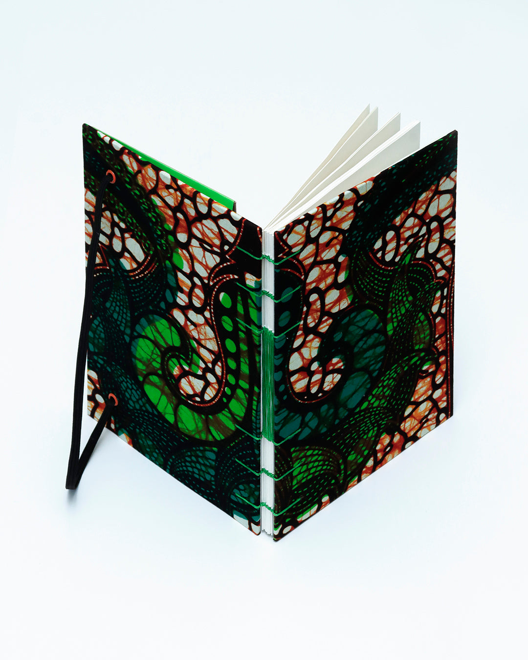 Quaderno formato A5 wax Appunti arabesco verde e verde acqua (elastico e busta)