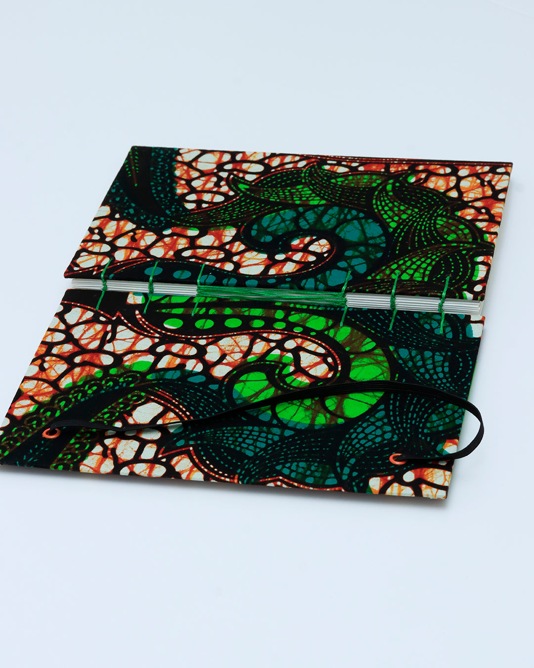 Quaderno formato A5 wax Appunti arabesco verde e verde acqua (elastico e busta)