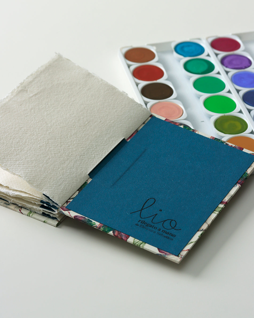 Quaderno A6 Acquarello, Collage e Calligrafia 100% cotone, fiori di cotone