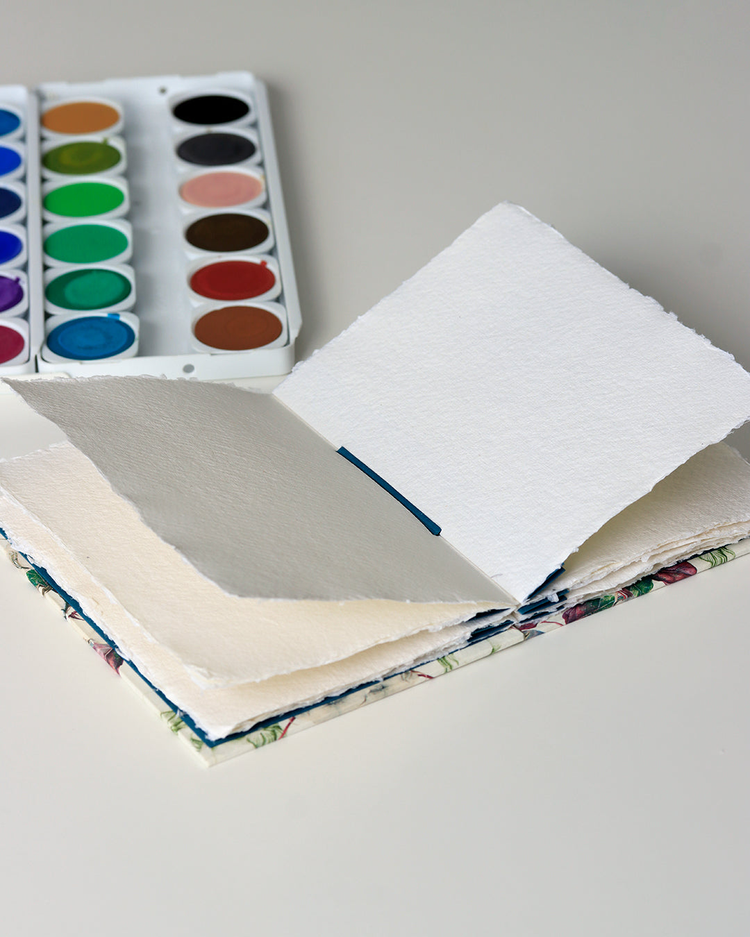 Quaderno A6 Acquarello, Collage e Calligrafia 100% cotone, fiori di cotone