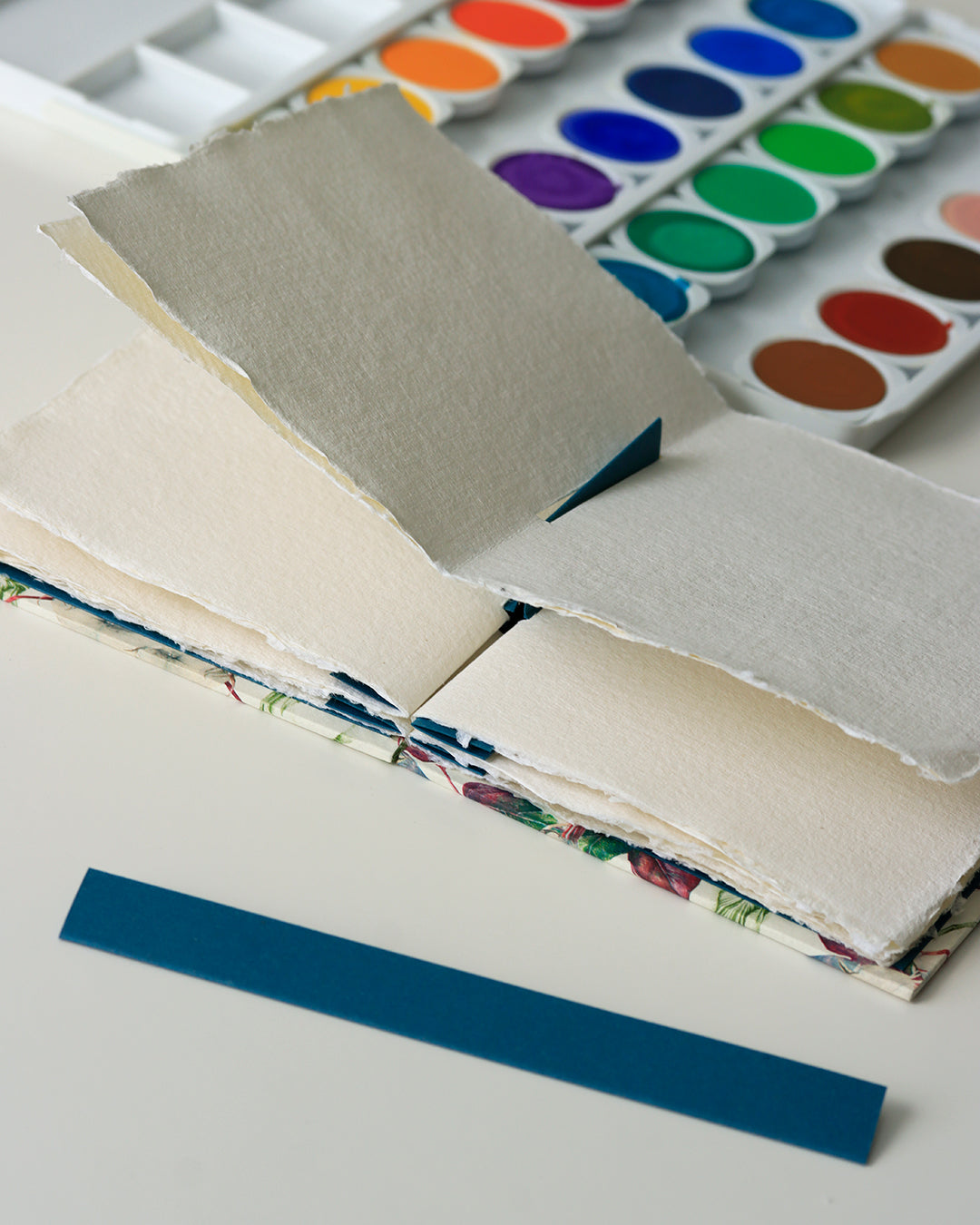 Quaderno A6 Acquarello, Collage e Calligrafia 100% cotone, fiori di cotone