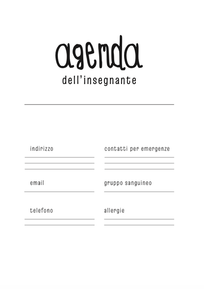 Maxi Agenda dell'insegnante, Pianificatore Docenti, perpetua, da datare a mano