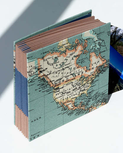 Album medio fotografia quadrato | rilegatura australiana | mappamondo
