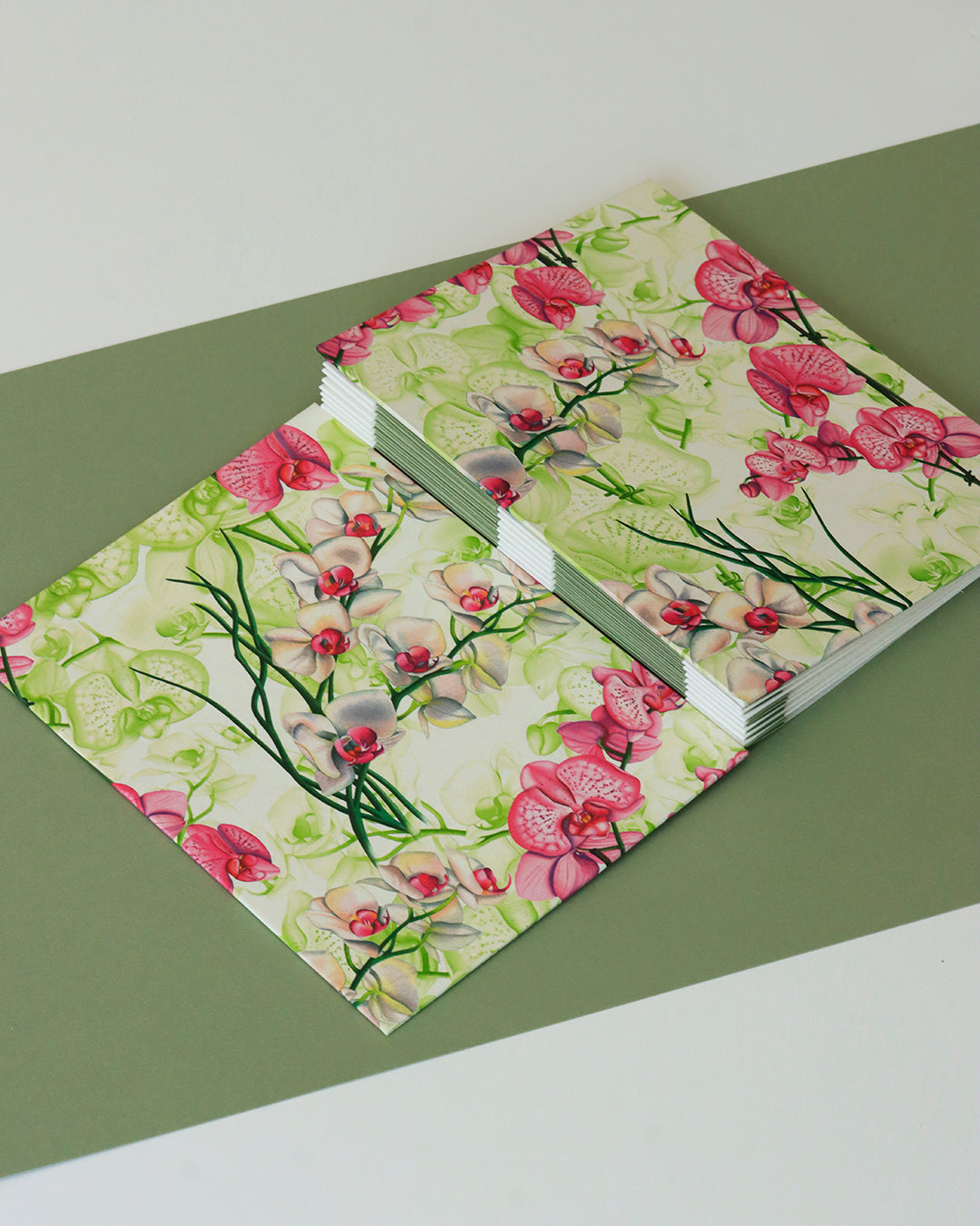 Quaderno A5 botanico Acquarello e Collage Orchidee