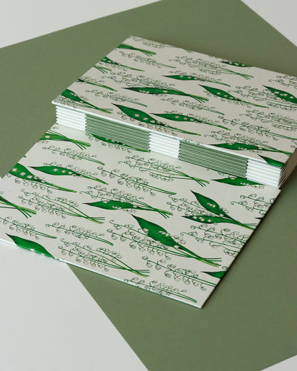 Quaderno A5 botanico Acquarello e Collage Mughetti