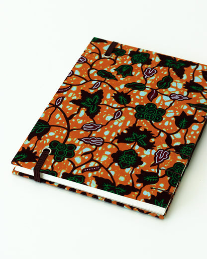 Quaderno A5 wax africano cerchio verde (elastico e busta)