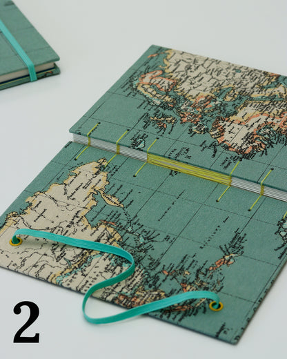 Quaderno Appunti Formato A5 Mappamondo con busta ed elastico