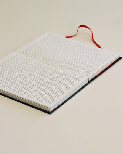 Agenda 2026 fili su jeans (mix copta e francese con elastico e busta)