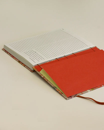 Agenda 2026 floreale arabesca (copta con elastico e busta)