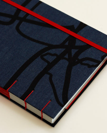 Agenda 2026 fili su jeans (mix copta e francese con elastico e busta)