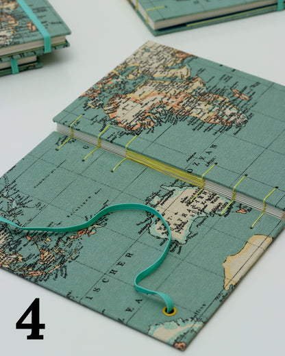Quaderno Appunti Formato A5 Mappamondo con busta ed elastico