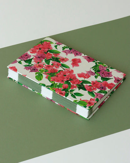 Quaderno A5 botanico Acquarello e Collage Bouganvillea