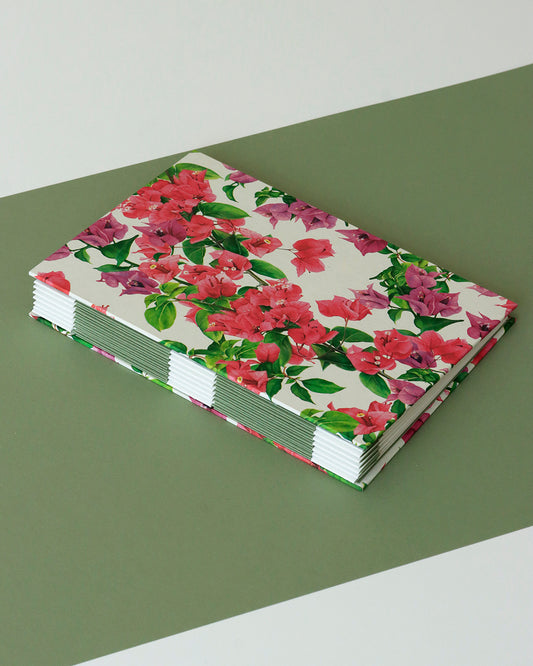 Quaderno A5 botanico Acquarello e Collage Bouganvillea