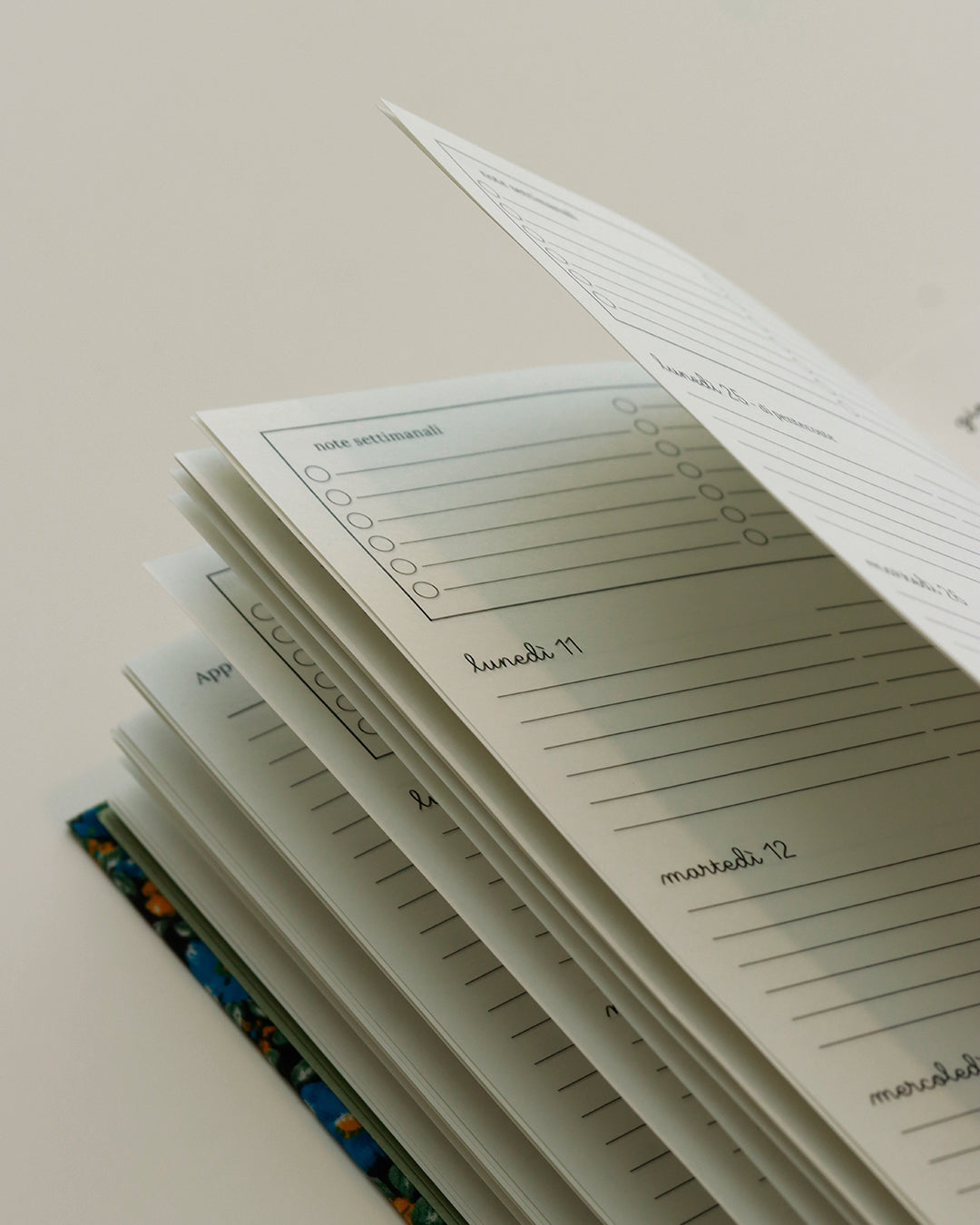 Agenda 2026 fiori gialli e blu (dorso arrotondato con elastico)