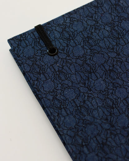 Agenda tascabile perpetua A6, fiori ricamati su jeans