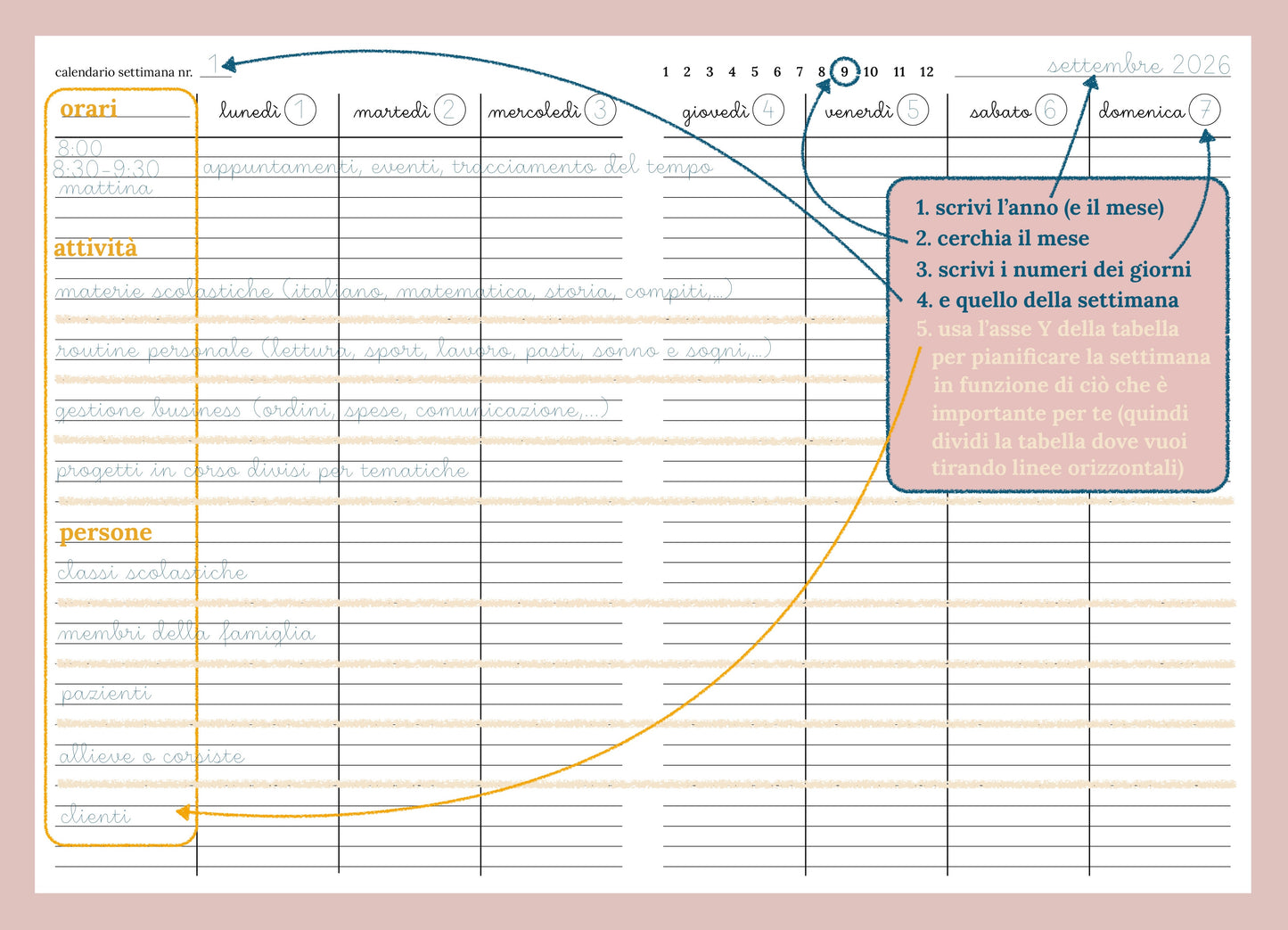 Maxi agenda pianificatrice perpetua mosaico spagnolo (copta)