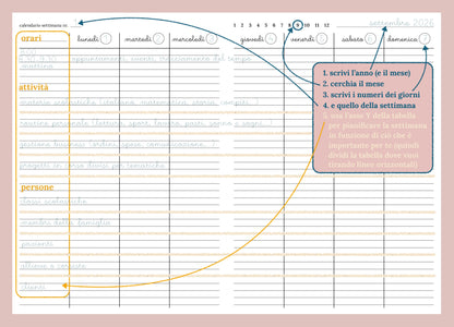 Maxi agenda pianificatrice perpetua mosaico spagnolo (copta)