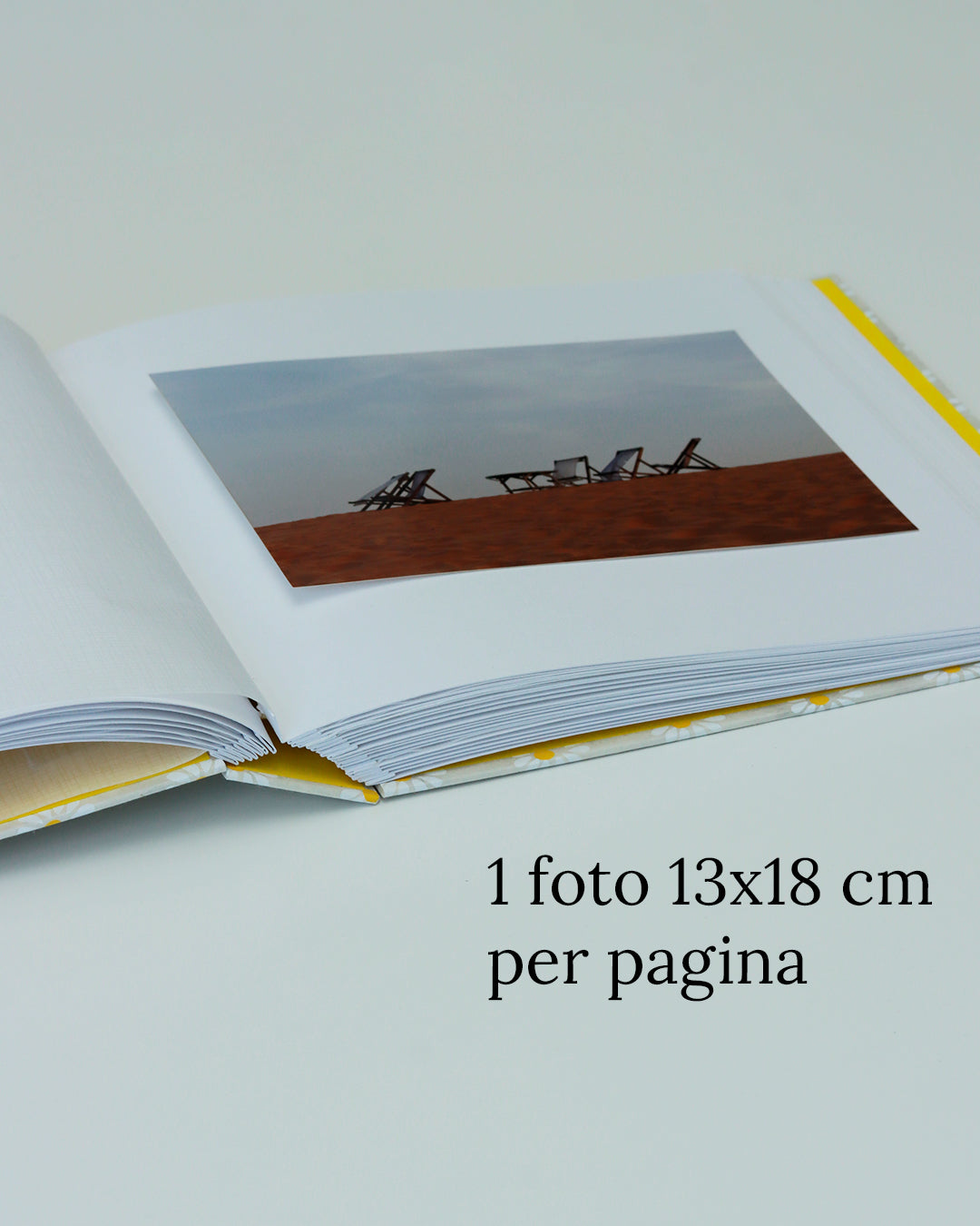 Album medio fotografia | formato quadrato con veline intercalari | copertina in carta di lokta con margherite