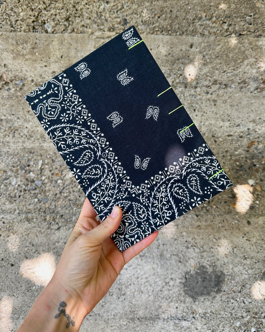 Quaderno disegno mixed media bandana antarcite e lime