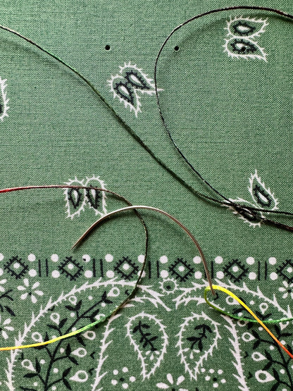Quaderno disegno mixed media bandana verde scuro