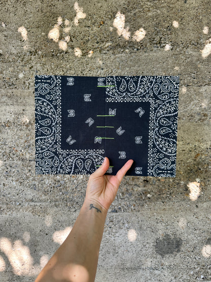 Quaderno disegno mixed media bandana antarcite e lime