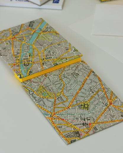 Album cartoline (illustrate) con mappa vintage Parigi 1922