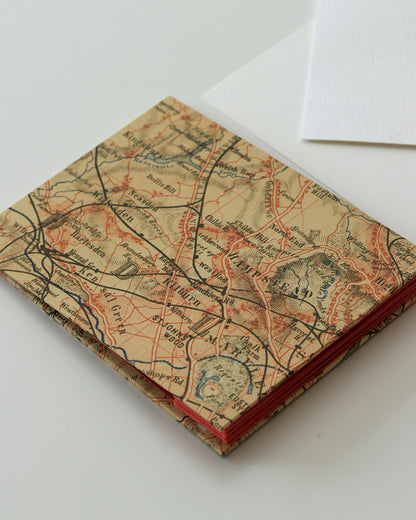 Album cartoline (illustrate) con mappa vintage di Londra e sobborghi 1887