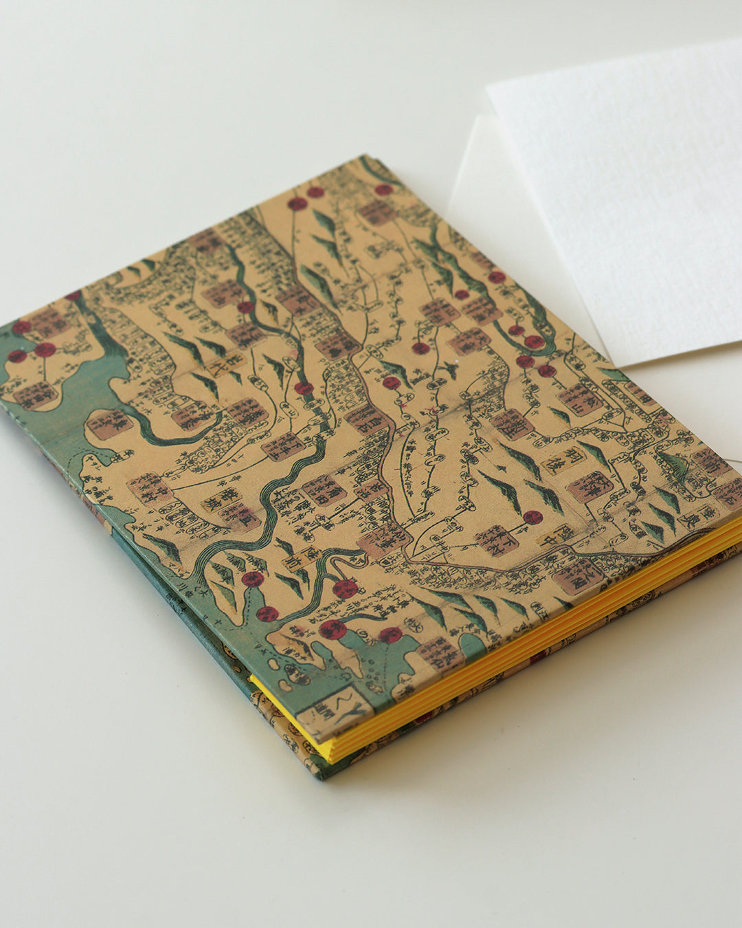 Album cartoline (illustrate) con mappa vintage giapponese, periodo Evo I