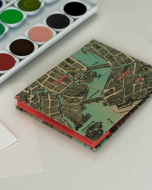 Album cartoline (illustrate) con mappa vintage turistica di Tokyo 1901